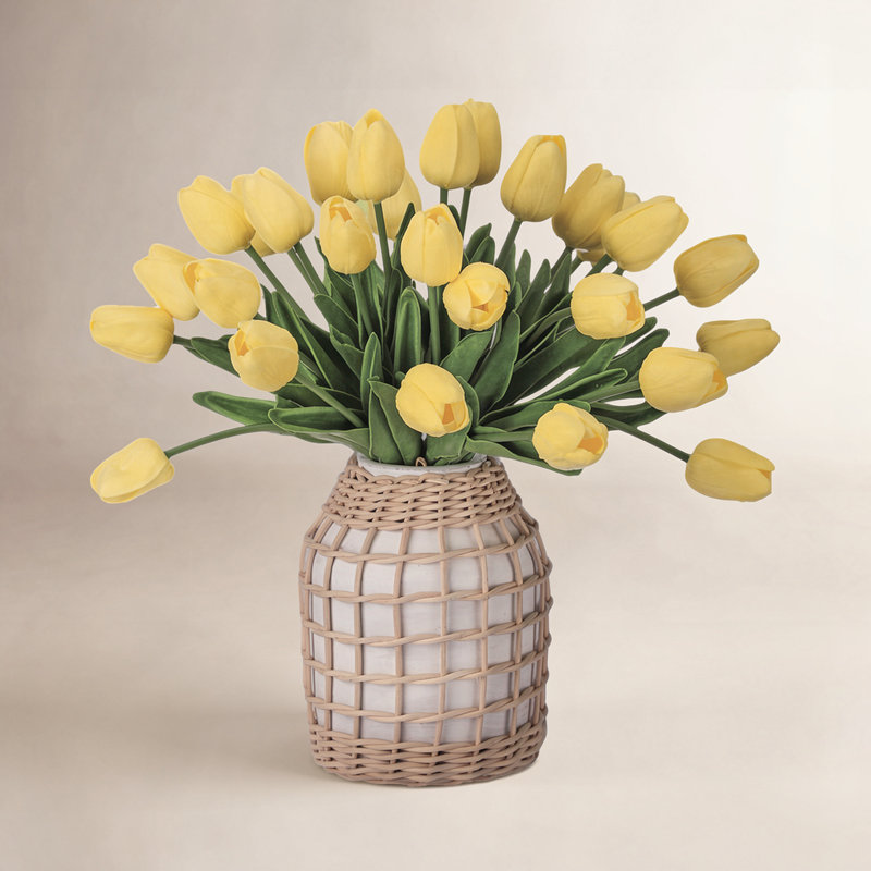 Ensemble de tulipes 13 po Eva, Jaune