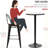 Rustic Industrial Bistro Table - 42" H With Wood Grain And Metal Base For Different Areas Style Bar Top Matte Black Structure