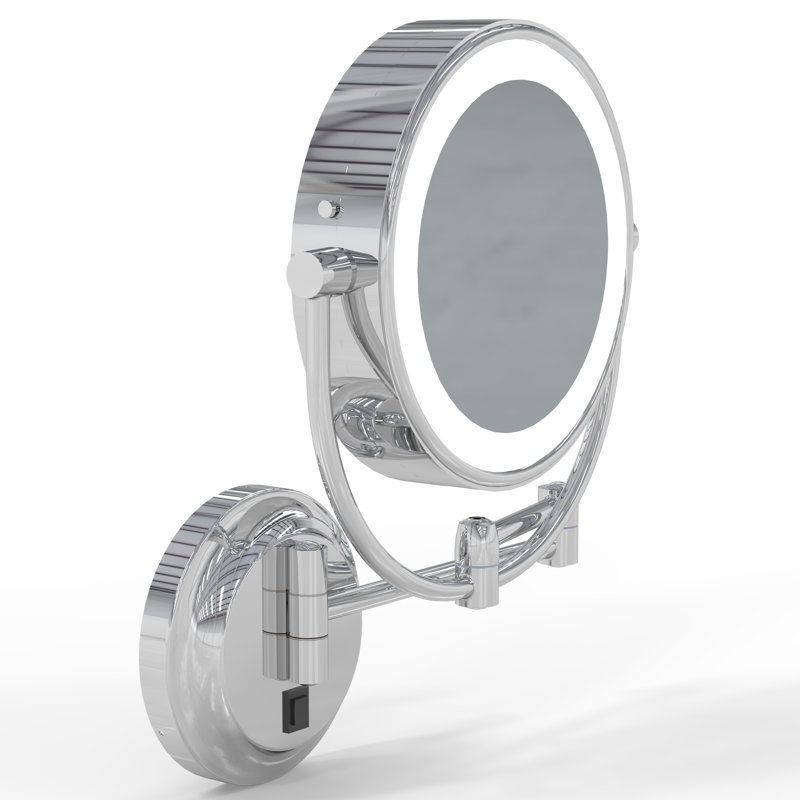 Neo Modern Chrome LED Wall Mounted Magnifying Mirror