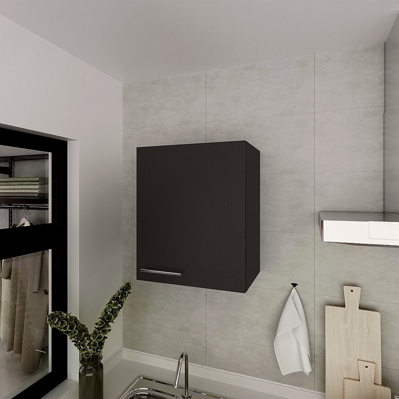 Armoire murale Dennard, cuisine, Noir
