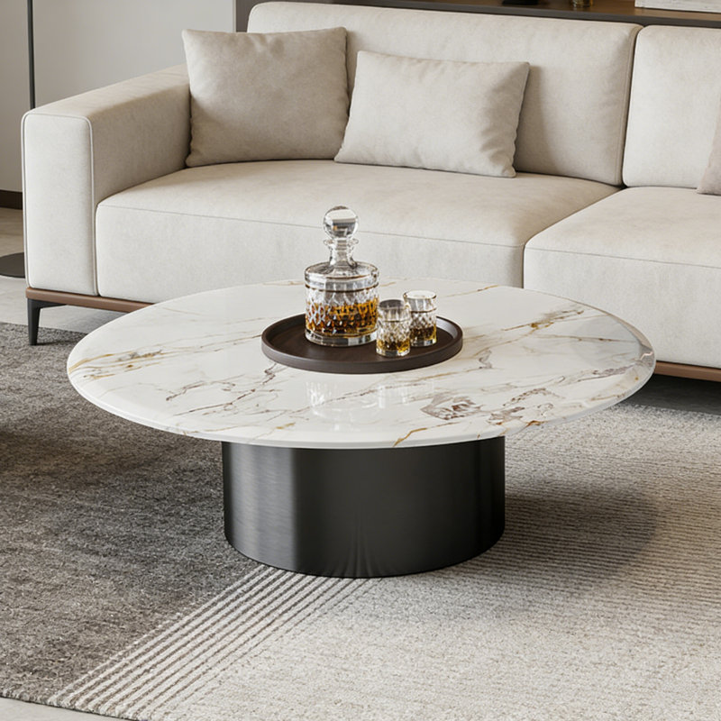Table basse Modern, White/Brown, H 15,75 po x L 27,56 po x l 27,56 po