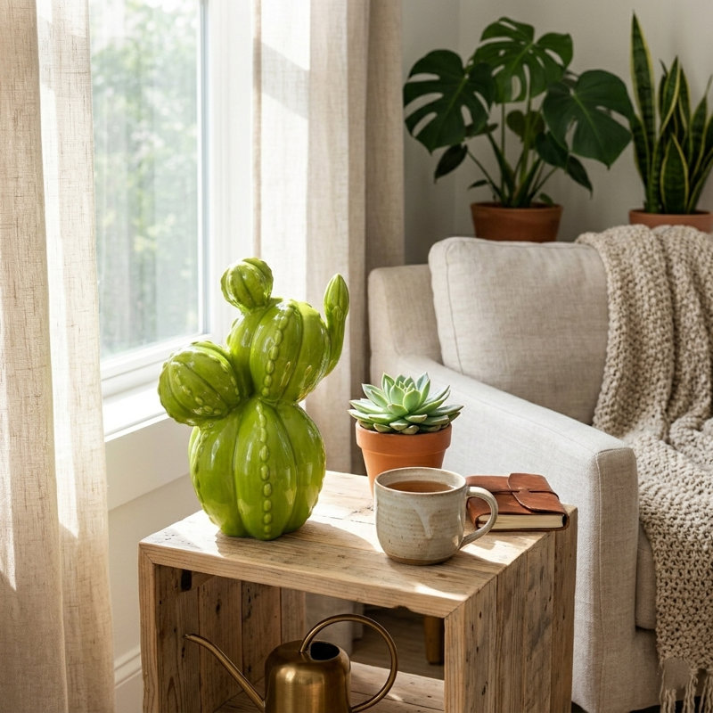 Porcelain Cactus Decoration