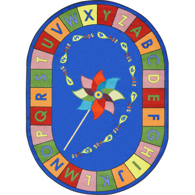 Educational Alphabet Pinwheel Area Rug