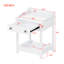 Table de chevet de chambre à coucher de style rétro avec poignée en métal - tiroir de table de chevet blanc et tablette ouverte-669429443