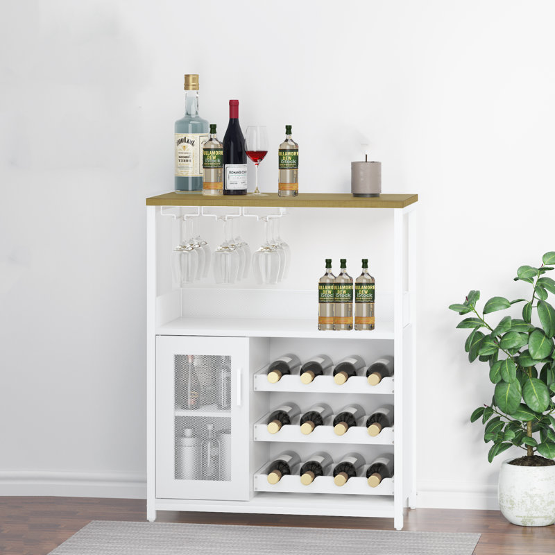 35.1cm Wine Bar, Oak/White