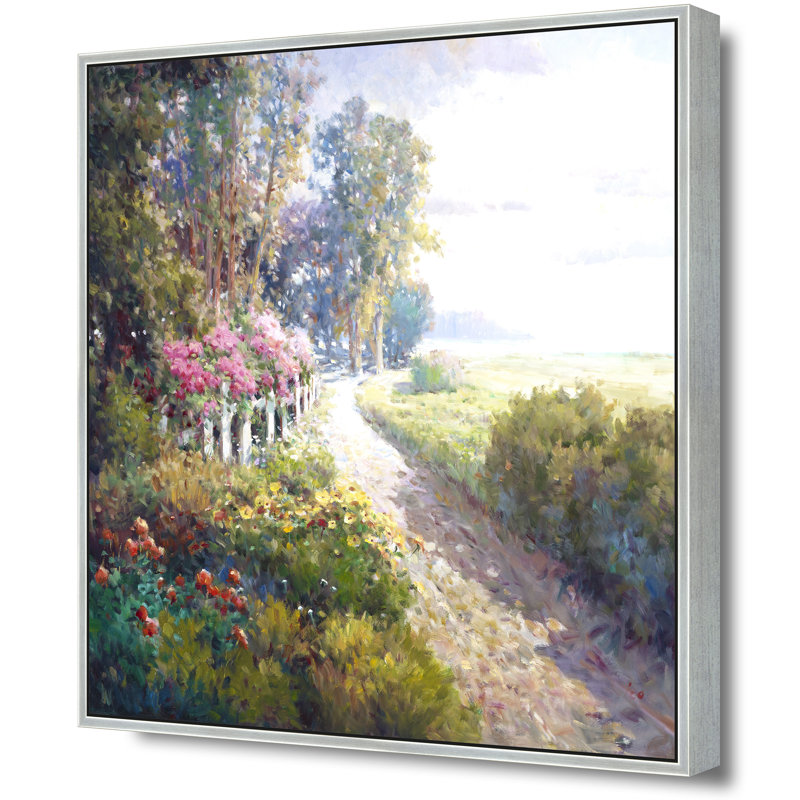 Morning Along The Fence Line Print, 26" H x 26" W, Silver