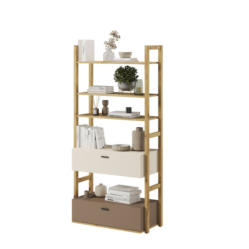Azal 180cm H Ladder Bookcase, 180cm H x 85cm W x 40cm D