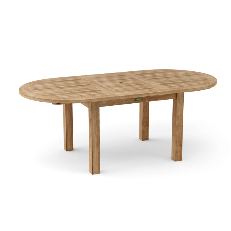 Bahama Outdoor Oval Teak Dining Table, 78" L 58" W