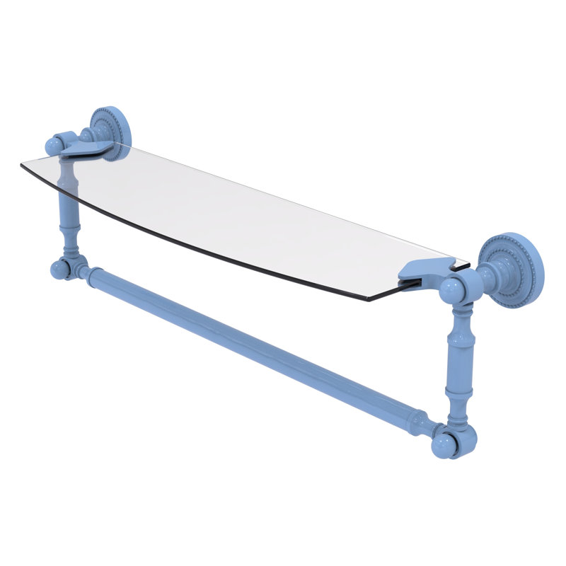Tablette flottante avec barre à serviettes Dottingham, H 5 po x l 18 po x P 5 po, Bleu troll plat