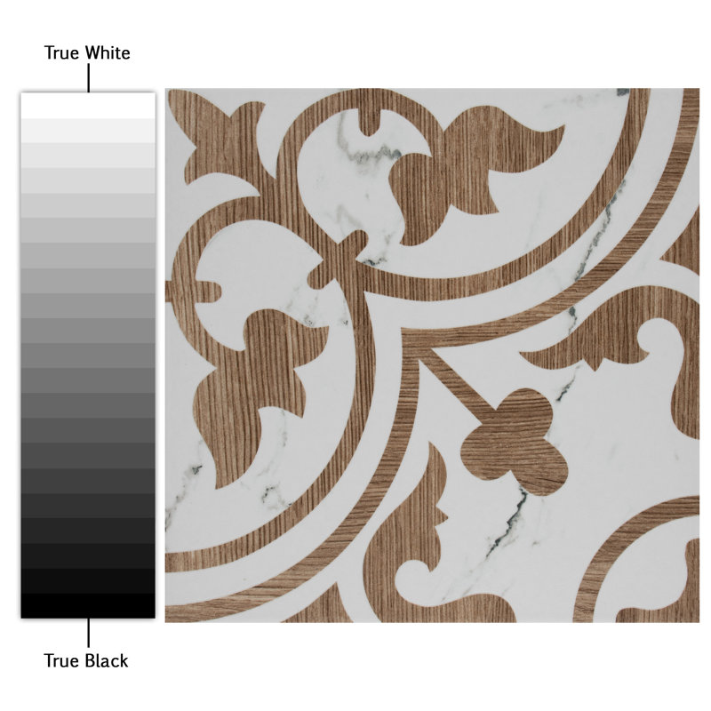 Llama Arte Loire 10" x 10" Porcelain Patterned Wall & Floor Tile, Noce