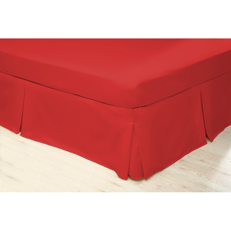 200 TC 50/50 Percale Polycotton Tailored Bed Skirt, King (5'), Red