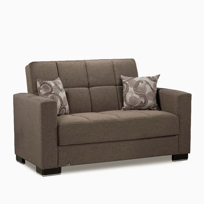 PrimeNest NimbusFlow Collection Upholstered Convertible Loveseat with Storage