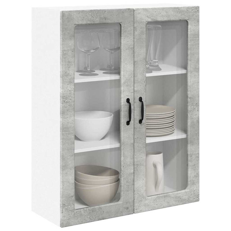 Vidaxl Kitchen Wall Cabinet Brown Oak 60 X 31 X 100 Cm Engineered Wood, Concrete Grey, 100cm H x 80cm W x 31cm D