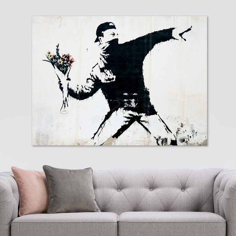 Flower Thrower - Wrapped Canvas Print, 84cm H x 120cm W x 3.8cm D