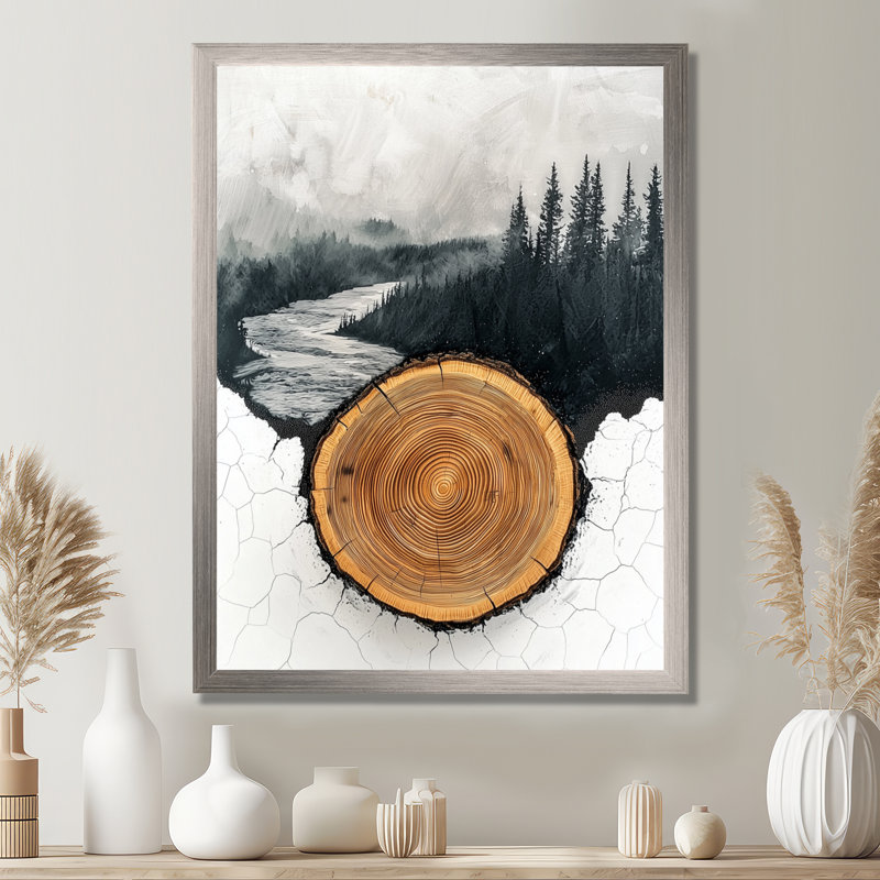 Girace - paysages, art mural sur toile, H 32 po x l 16 po, Picture Framed, Argent argent