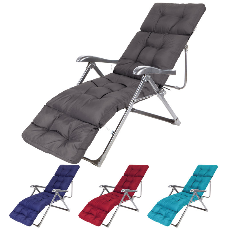 71X20" Chaise Lounge Chair Cushions With Straps, Waterproof And Fade-Resistant, For Outdoor Pool Indoor Home Office, Gray