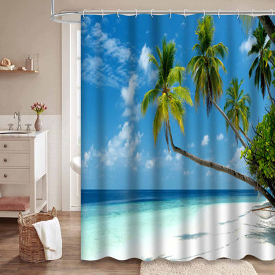 Plage tropicale, asie, magnifique, bleu, calme, nuage, jour de la côte, rêve avec 12 crochets