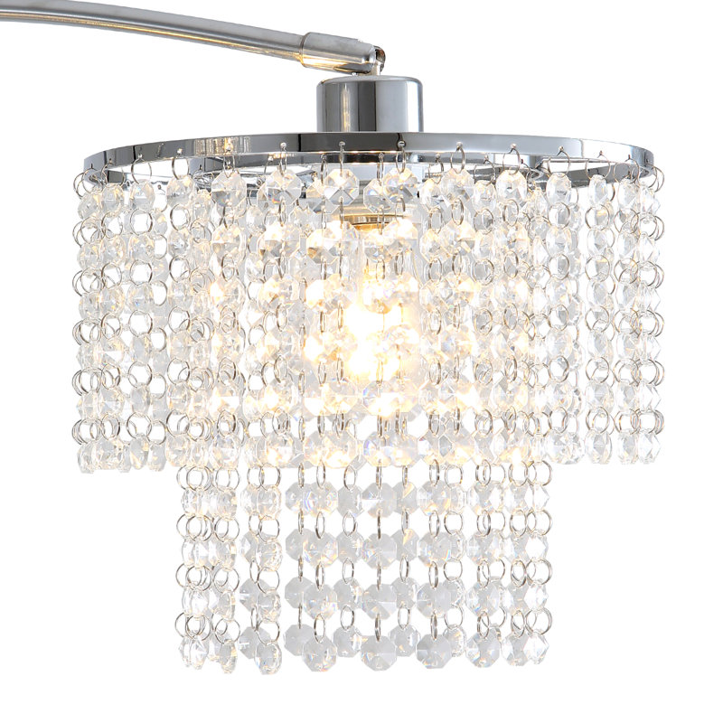 Lampe sur pied à branches en cristal 90 po Beckum, Chrome chrome