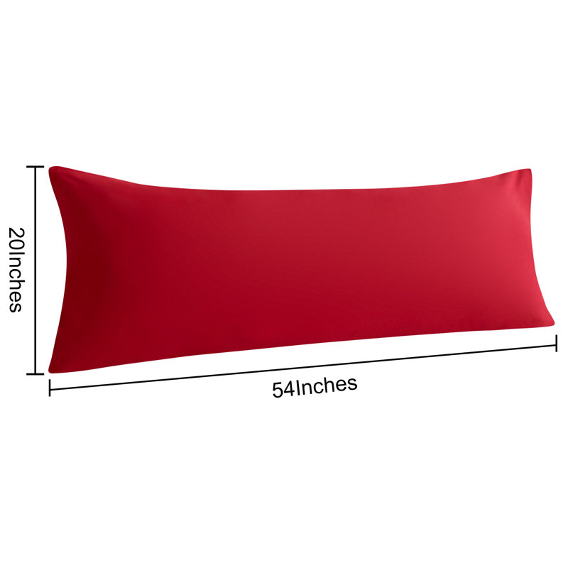 Taie d'oreiller corporelle en microfibre hypoallergénique 2 pièces, Rouge