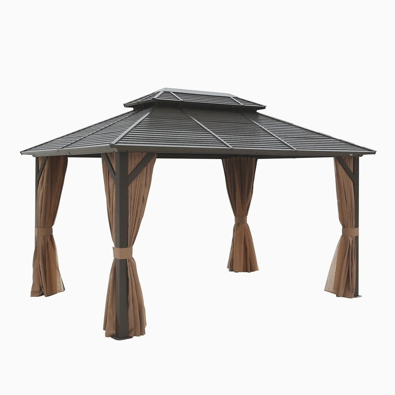 Pavillon de jardin 10 x 13 pi avec filet et rideaux