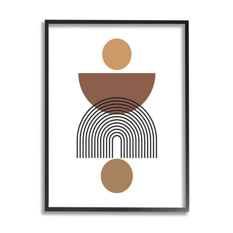«Brown Shapes On White on Wood», impression, Giclée encadrée noir minuit, H 20 po x l 16 po x P 1,5 po