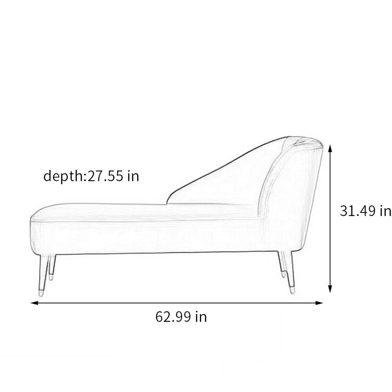 Marlyssa, Chaise longue à accoudoir gauche, Mélange de polyester gris