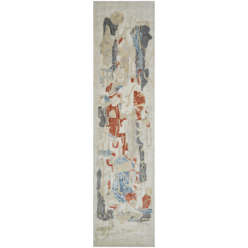 Tapis en laine Hargun, Tapis de couloir 2 pi 6 po x 10 pi
