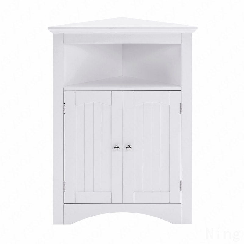 Buffet d'armoire de rangement autoportant pour coin de salle de bain avec portes et tablettes, pour la cuisine et le salon