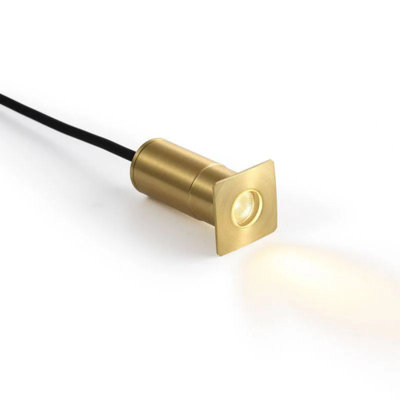 UltraBeam 1 Watt Square Brass Recessed Decking & Ground Light - IP67 Waterproof