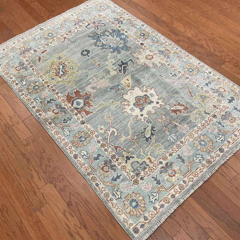 Tapis en laine Oushak fabriqué à la main à teinture végétale Herat ORIENTAL