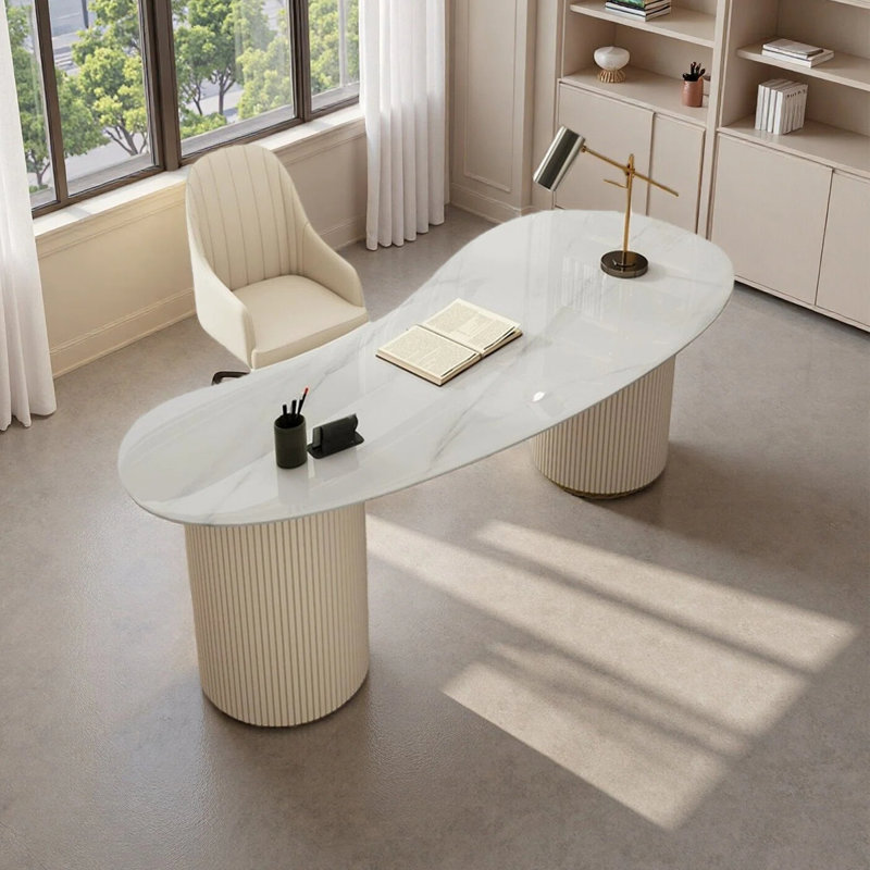 Bureau de style nordique de luxe, H 29,53 po x l 62,99 po x P 27,56 po