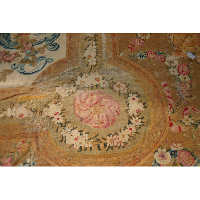 Antique Oversized Savonnerie French Knotted Rug