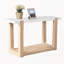 Ensemble de table moderne 3 pièces de style contemporain 1 table basse 1 table de bout 1 table de canapé avec plateau en faux marbre et finition bicolore naturelle et blanche