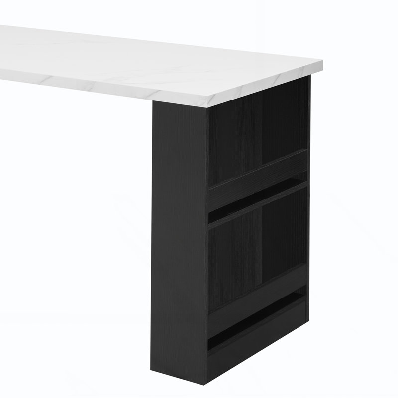 Kitchen Island With Extendable Dining Table, Black