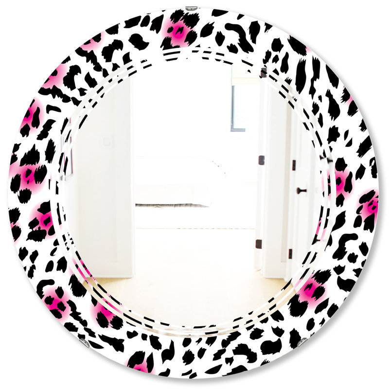 Miroir mural moderne sans cadre à motif triple c glam leopard, H 31,5 po x l po