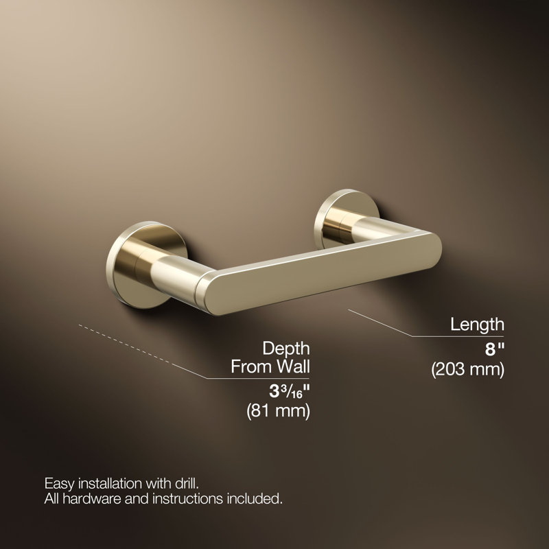 Wall Mount Toilet Paper Holder, Gold