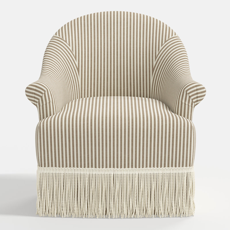 Marie Swivel Chair, Jane Stripe Burlap
