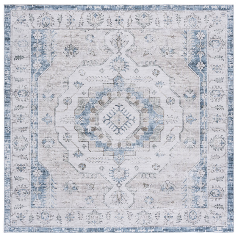 Tyaria Machine Washable Performance Oriental Rug, Square 6'