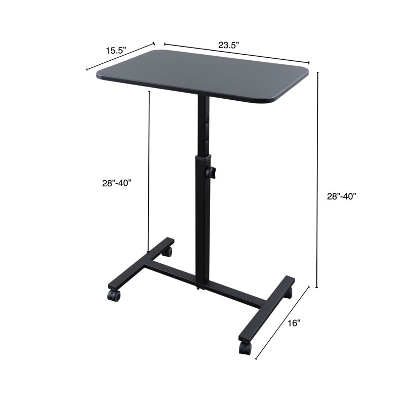 Black Adjustable Height Standing Desk Converter with Metal Frame