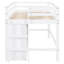 Lit mezzanine simple blanc avec 4 tiroirs, tablettes et armoire-1690594799