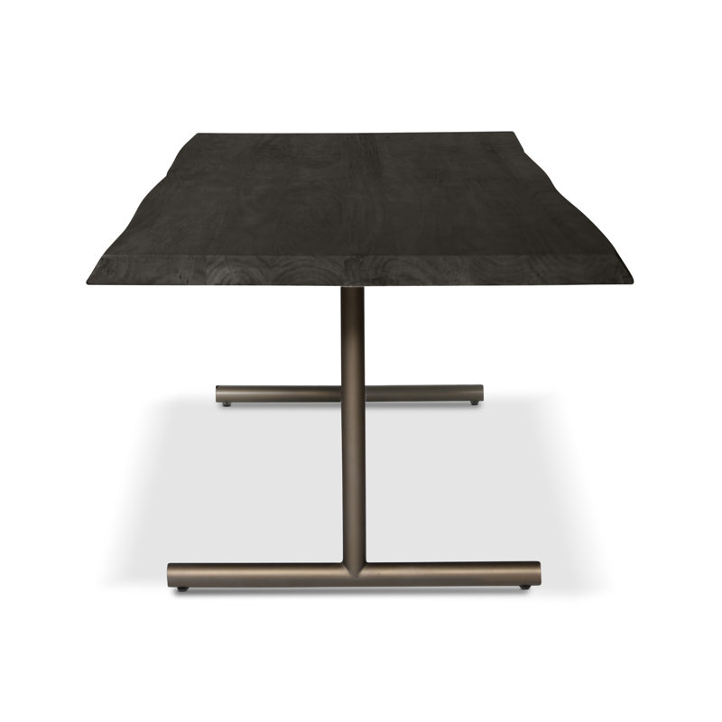 Brooks Dining Table T Base 40" x 92", 29.75"H x 92"L x 40"W, Pewter, Ebonized