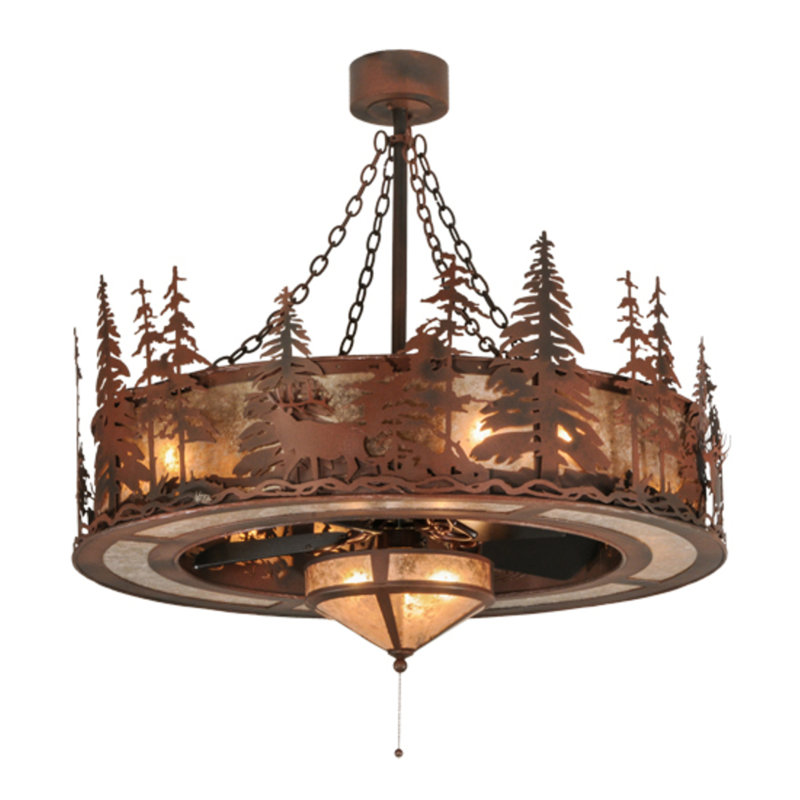 Elk At Dusk Downrod Ceiling Fan