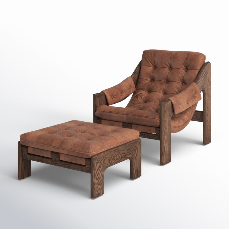 Halston Armchair with Ottoman, Heirloom Sienna