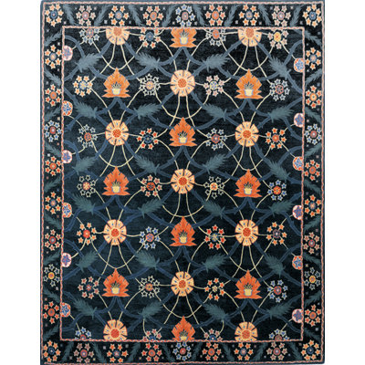 Persia Wool Oriental Area Rug in Teal/Gold/Red