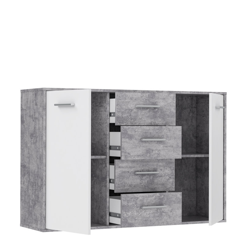 Ilbert 122.6cm Sideboard, White/Light Grey