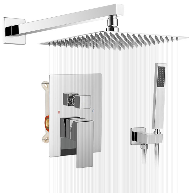Système de douche complet avec valve brute, Chrome