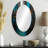 Oplis Abstract Geometric Green And Gold - Geometric Mirror, Modern Unique Wall Mirror, Printed Metal Art-1825862260-1825862248