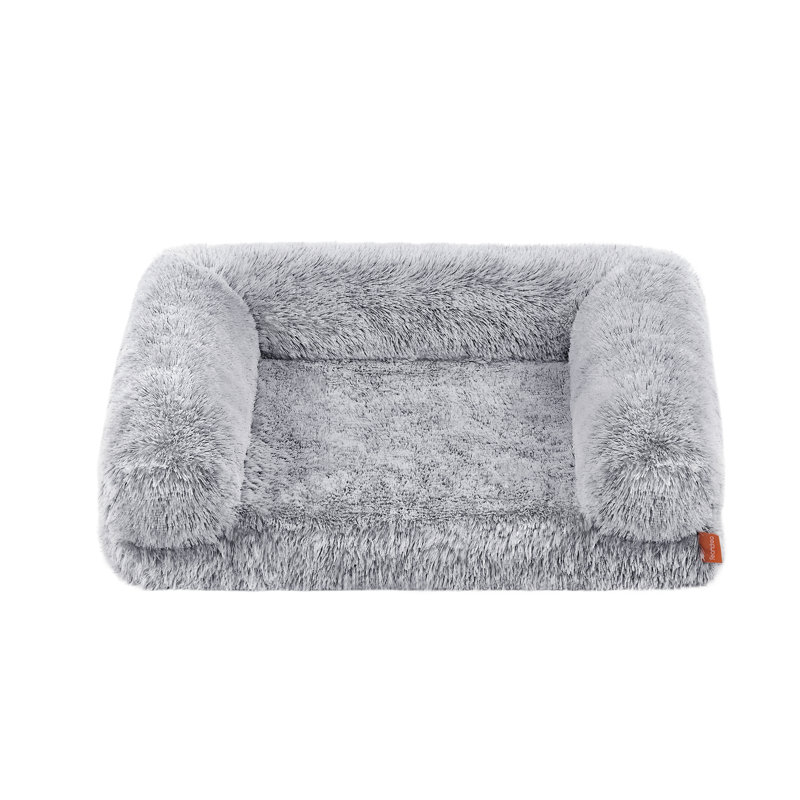 Fluffy Large Dog Bed, L Orthopedic Dog Sofa Bed For Medium Dogs, 23cm H x 58cm W x 76cm D, Grey