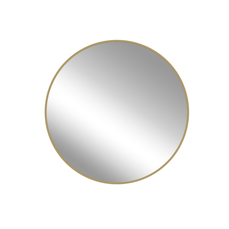 Miroir rond en aluminium et verre 30 po Brio, 30 po x 30 po, Or brossé