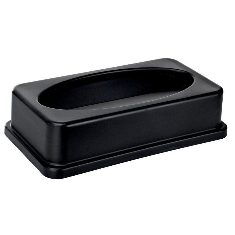 Black 23-Gallon Plastic Commercial Trash Can with Dolly